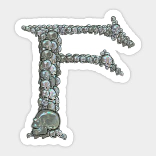 Tahitian Pearl Skull Monogram F Sticker